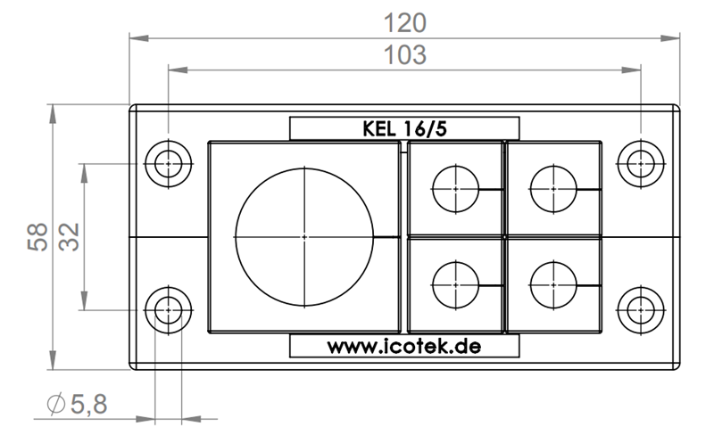 Icotek KEL 16/5 -  42165 - kích thước