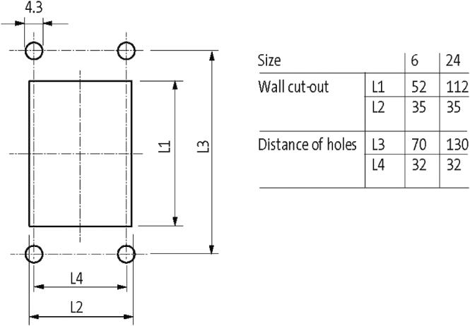 Murrelektronik 4000-69112-0000000 - dimension, cut-out