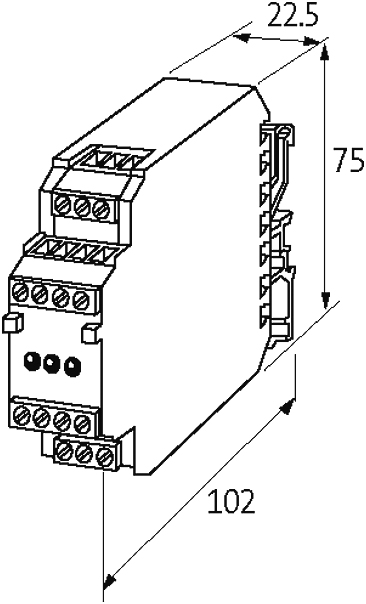 Bộ chuyển đổi nguồn 24VDC to 2x15 VDC Murrelektronik 85659 - kích thước