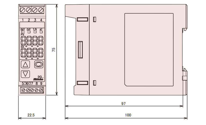 Bộ điều khiển nhiệt độ DCL-33A - kích thước