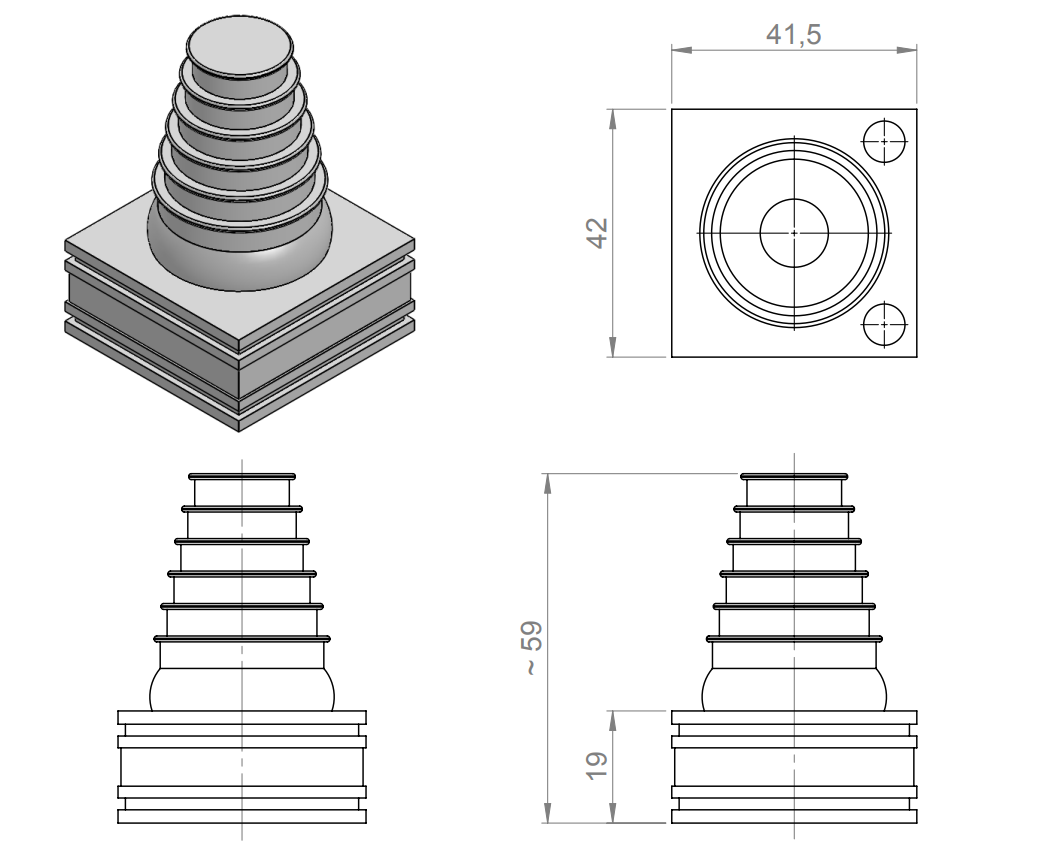 Cable gland KT-DPF-C, grey 41262 - chi tiết