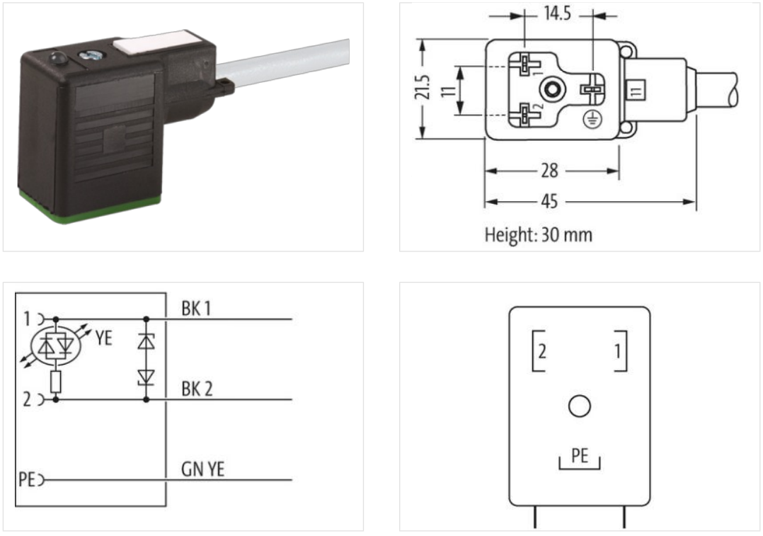 (Valve plug) Đầu nối van Murrelektronik 7000-11021-2160500 - chi tiết