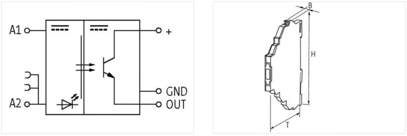 Relay bán dẫn 526100 - sơ đồ mạch, kích thước