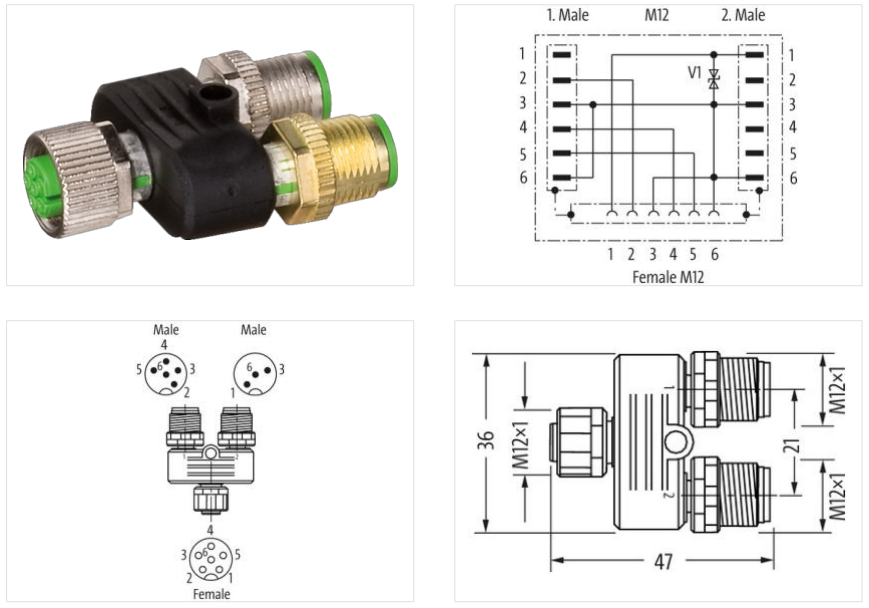 Đầu nối chữ T (T-Coupler) của Murrelektronik 7000-46101-0000000 - detail