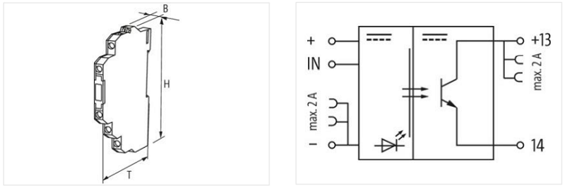 Relay bán dẫn 52511 - sơ đồ mạch, kích thước