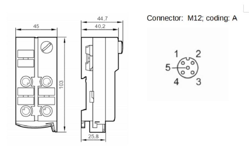 AS-I module IFM AC5205-dimension - detail