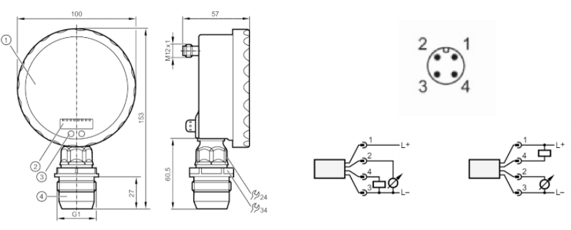 Cảm biến áp suất -1…10 bar IFM PG2894 - detail