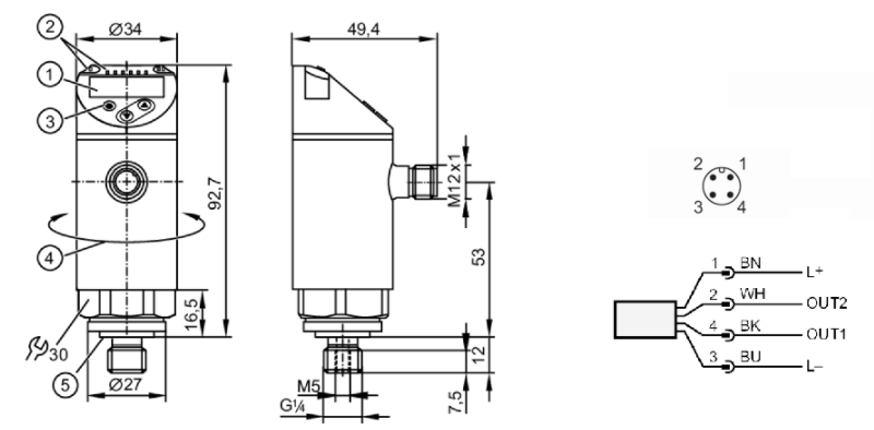 Cảm biến áp suất IFM PN7594 - detail