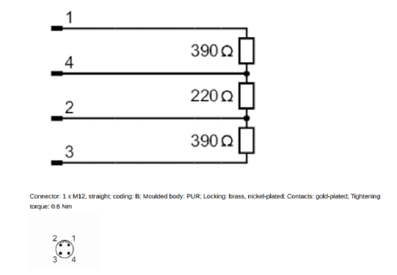 Điện trở đầu cuối Profibus(Terminating resistor for PROFIBUS) (IFM E12315) - internal circuit