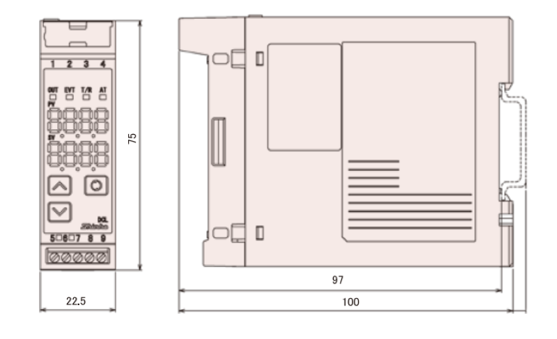 Bộ điều khiển nhiệt độ Shinko DCL-33A-R M, C5, W(50A), AC100-240 - dimension