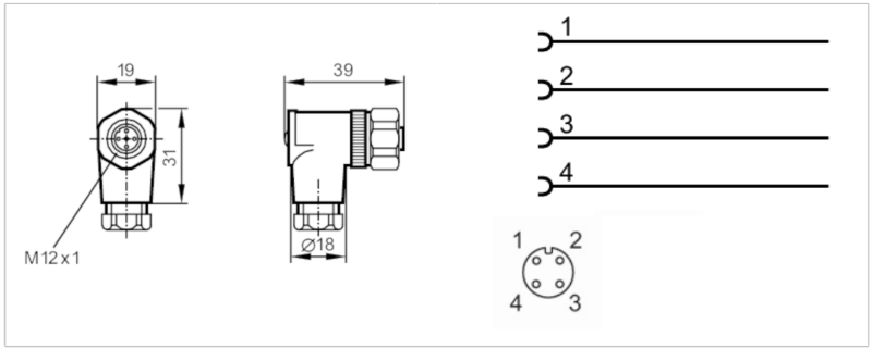 Đầu nối IFM E11252 - detail