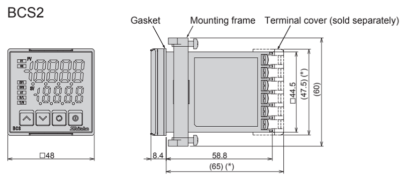 Đồng hồ nhiệt Shinko BCS2-R00-05 - dimension