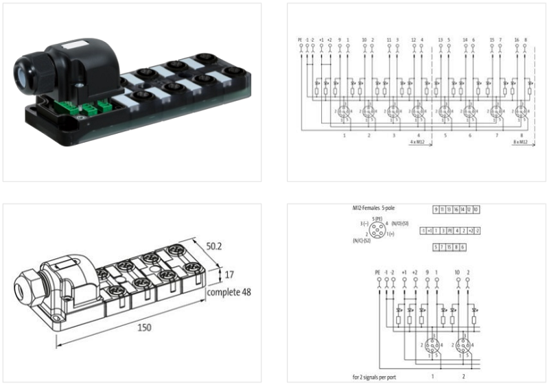 Hộp phân phối Murrelektronik 8000-88550-0000000 - chi tiết kỹ thuật