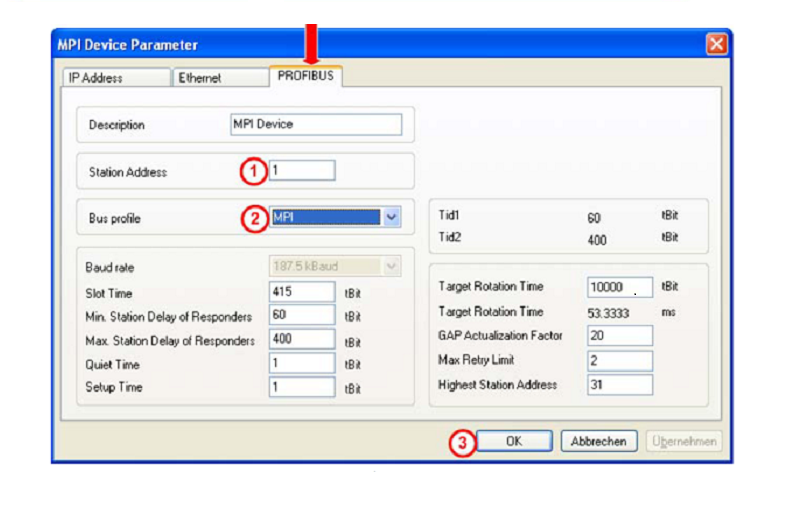 Jack kết nối PLC Hilscher NL 50-MPI - SET THE PARAMETER