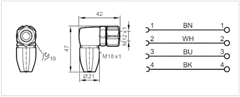 M12 Wirable socket IFM EVF566 - detail