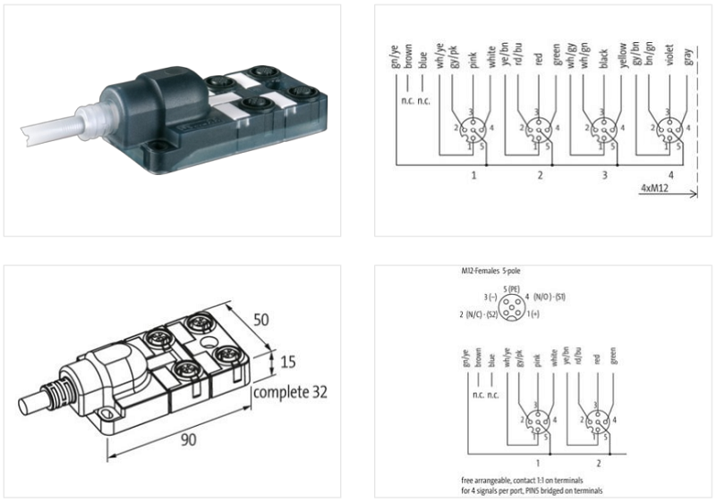 Murrelektronik EXACT12, 4XM12, FIXED CABLE 8000-84712-3981000 - detail