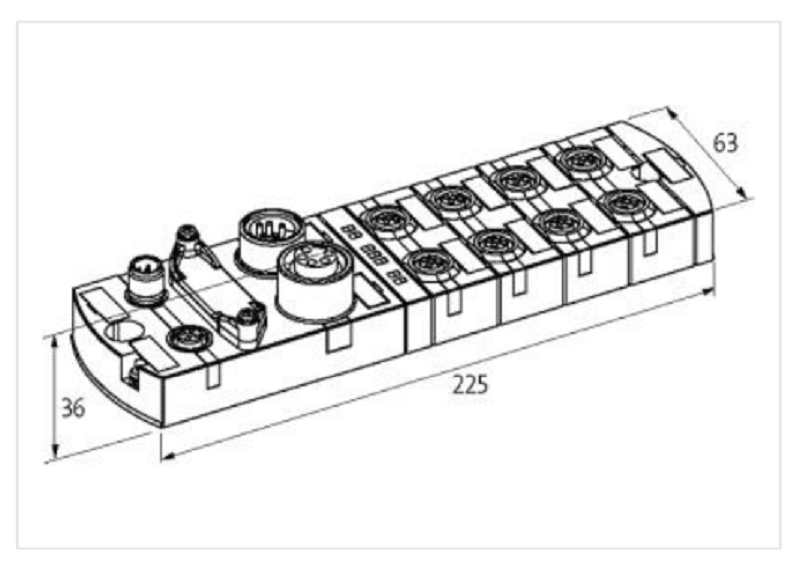 Murrelektronik IMPACT67 COMPACT MODULE 16 DIG IN 55345 - DIMENSION