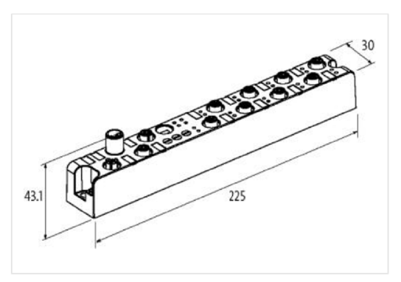 Murrelektronik SOLID67 IOL8 30mm M12L 5P 54505 - kích thước