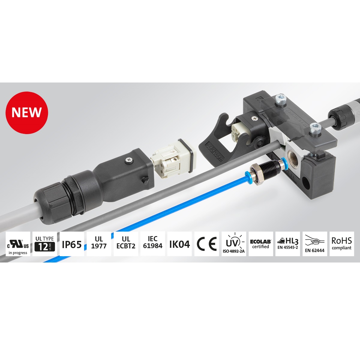 Split cable entry frame with Han 3A Han 4A connection - header