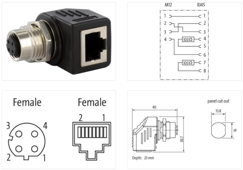 Adaptor Murrelektronik M12 female 7000-44681-0000000 - chi tiết