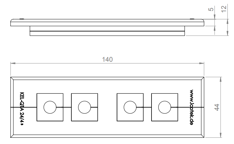 Icotek KEL-QTA _ Pluggable Cable Entry Plates 43645 - kích thước