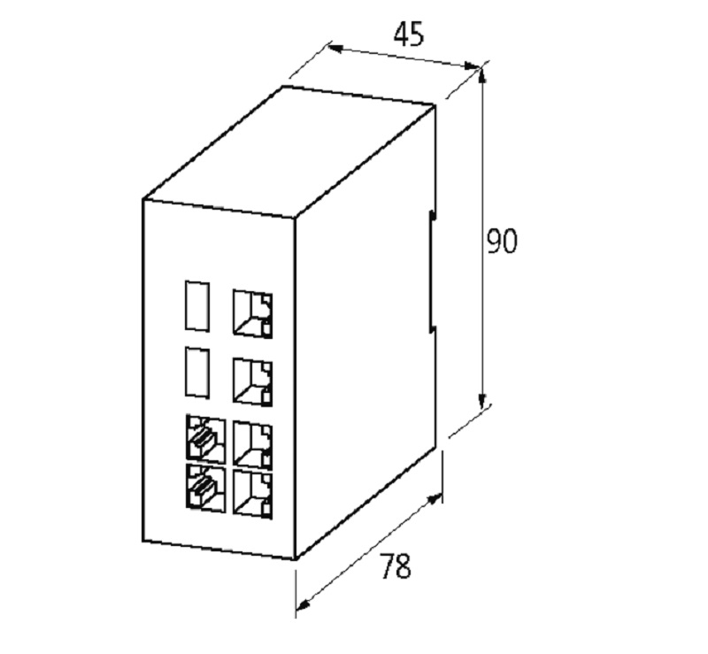 Murrelektronik-TREE-8TX-METALL-UNMANAGED-SWITCH-8-PORTS-58171 - DIMENSION