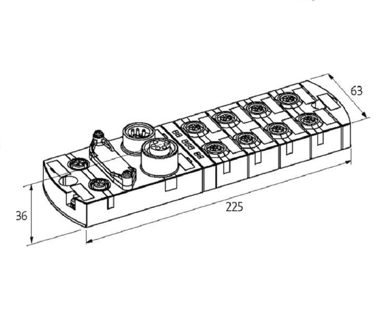 Murrelektronik Impact67 PN DIO16 IRT 7/8" 5pin 55130 - DINMENSION