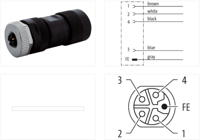 Đầu nối Murrelektronik M12 Power female 0° L-cod 7000-P4611-0000000 - chi tiết