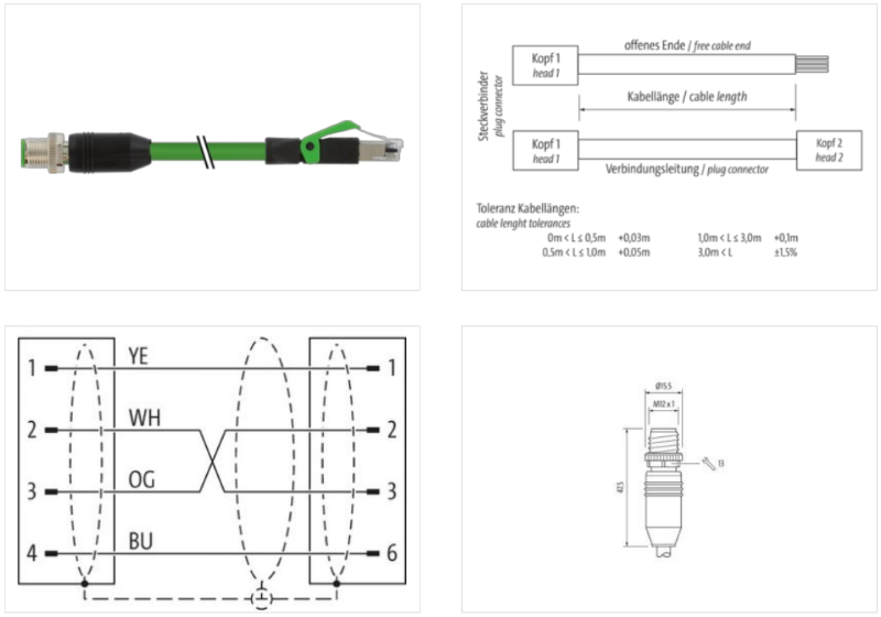 Đầu nối Murrelektronik M12 male 0° D-cod 7000-44711-6590500 - detail 1