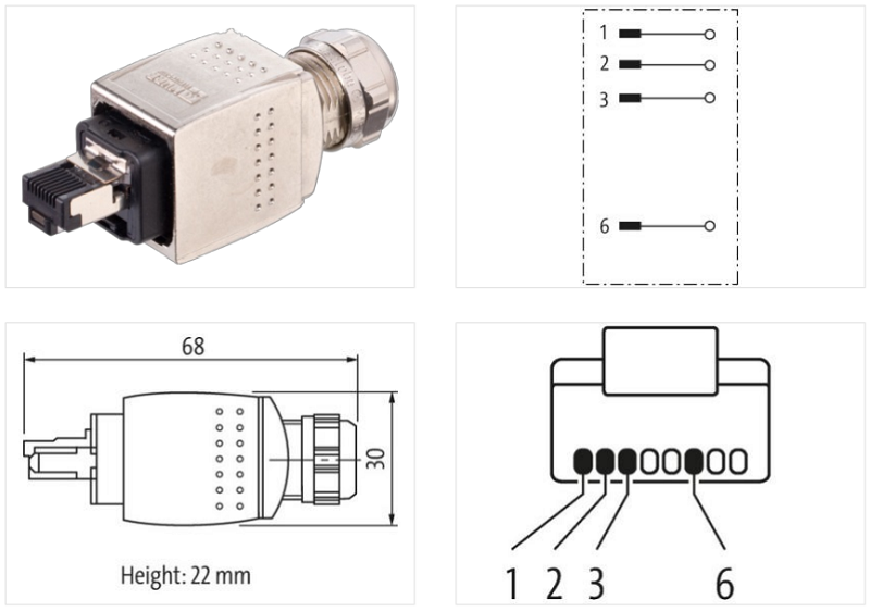 Đầu nối RJ45 Murrelektronik kiểu push-pull 7000-74041-0000000 - detail