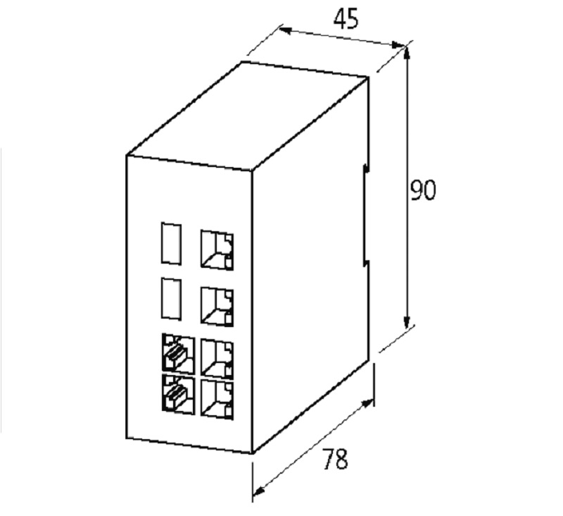 Ethernet switch Murrelektronik 8 port TREE 58171 - DINMENSION