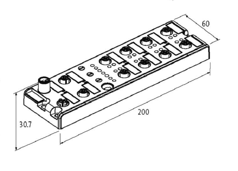 Murrelektronik SOLID67 IOL8 60mm M12L 5P 54504 - DINMENSION