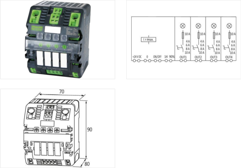 Bộ bảo vệ nguồn DC 24V của Murrelektronik, 4 kênh 9000-41084-0401000 - detail