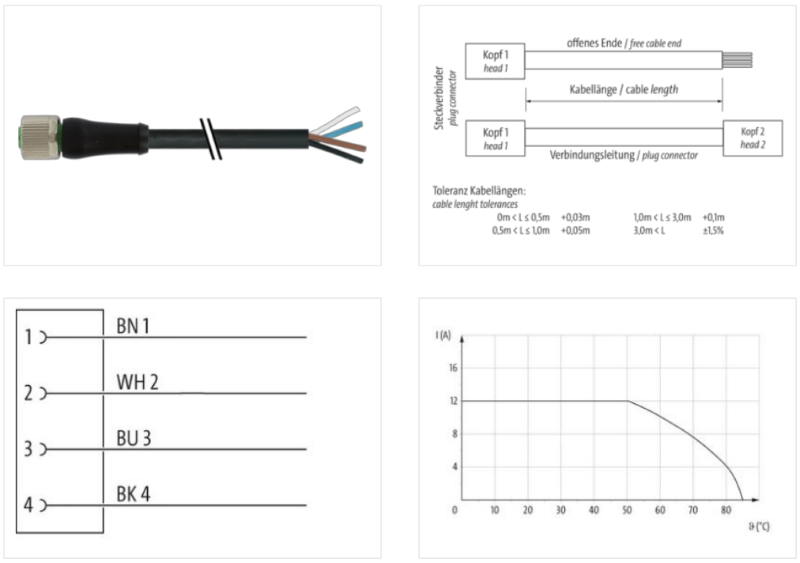 Đầu nối M12 có cáp Tcode 7000-P7221-P071000 Murrelektronik - detail 1