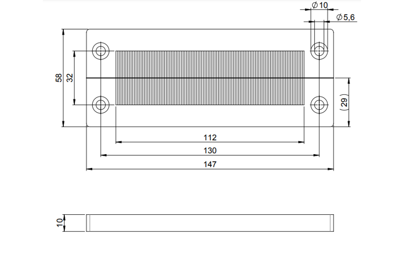 Icotek KEL-BES-S Split Brush Plate 51522 - kích thước