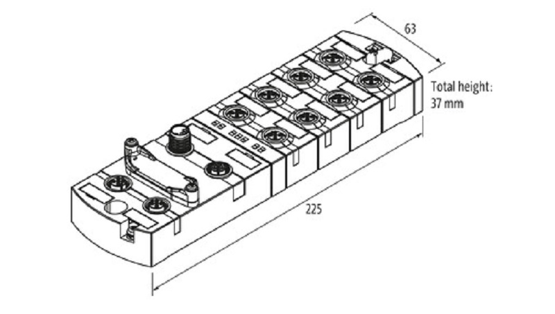 Khối I/O nhỏ gọn MVK Pro 54611 -  Ethernet/IP  Murrelektronik - dimension