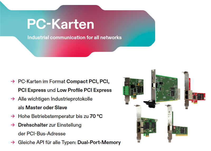 PC card PCI - 2-channel PROFIBUS DP/PROFIBUS DP CIFX 50-2DP 1252.410 - description