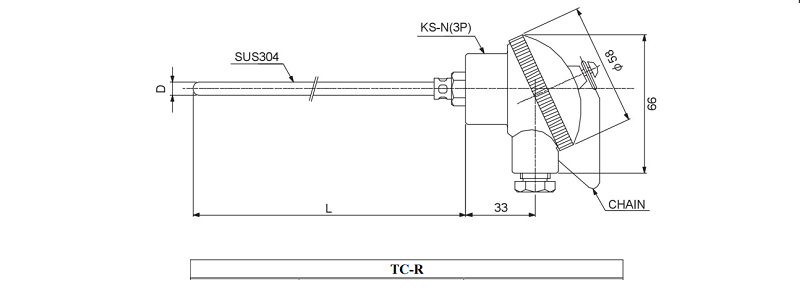 Pt100 TC-R(D) - Đầu dò nhiệt độ sản xuất theo yêu cầu - bản vẽ customized