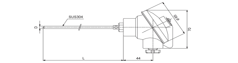 Thermocouple TC-E (K) - Đầu dò nhiệt độ sản xuất theo yêu cầu - bản vẽ customized