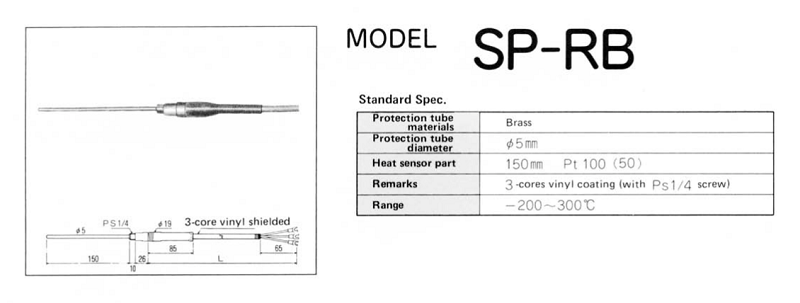 SP-RB, Pt100, loại B - Đầu dò nhiệt độ sản xuất theo yêu cầu