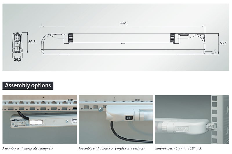 Đèn led Icotek LED system ALLIO 230V AC, 7.2W 81102 - DETAIL