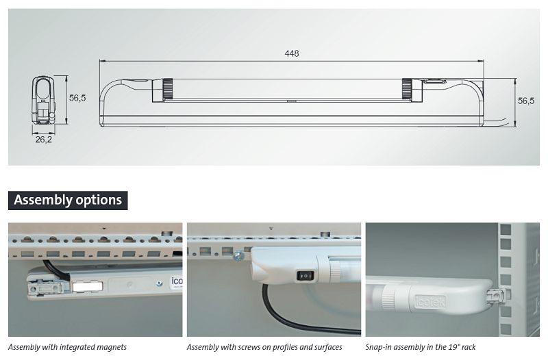 Đèn led Icotek LED system ALLIO 24V DC, 7.2W 81101 - DETAIL