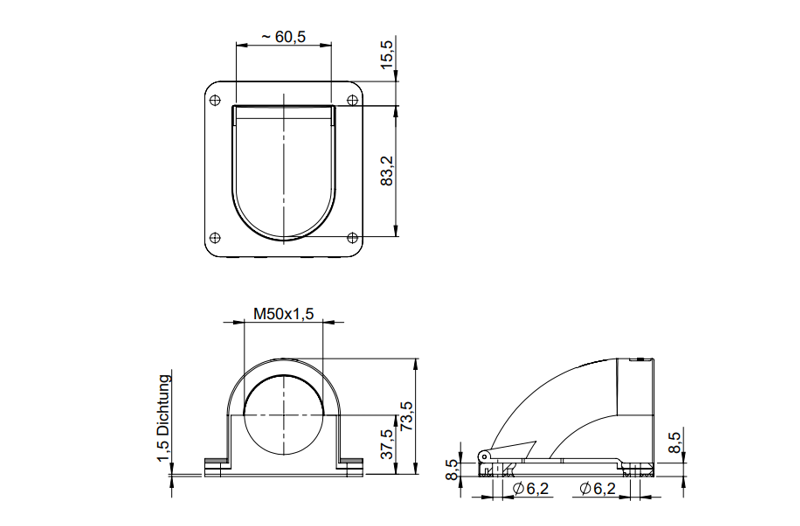 Đầu lắp ống luồn cáp kiểu có ren Icotek CONFIX FWS-A 31395 - kích thước