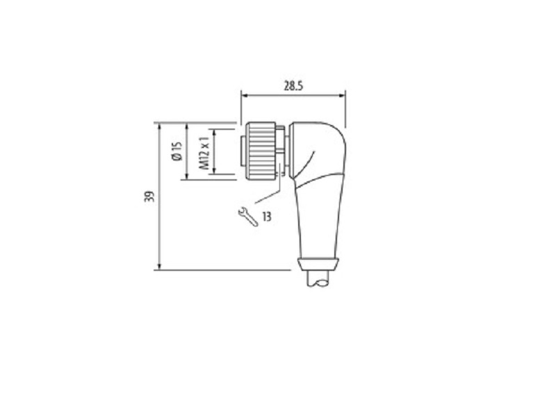 Đầu nối cái M12 A-code Murrelektronik 7000-12321-6131500 -DIMENSION