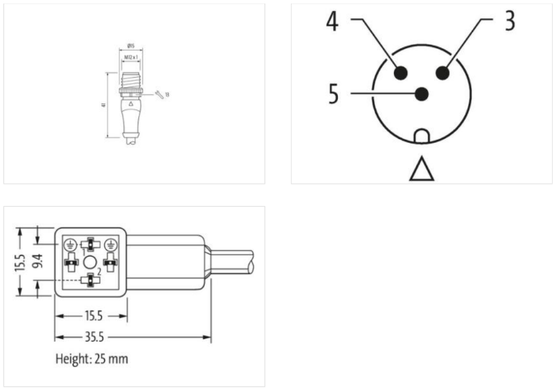 Cáp 1.5m có đầu nối M12 male A-code & van form CI của Murrelektronik MSUD 7000-41041-6360150 - body2