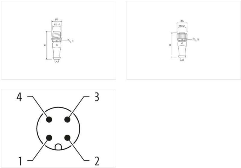 Cáp 1.5m có đầu nối M12 male-M12 female 4 chân A-code của Murrelektronik 7000-40021-6340150 - body 2