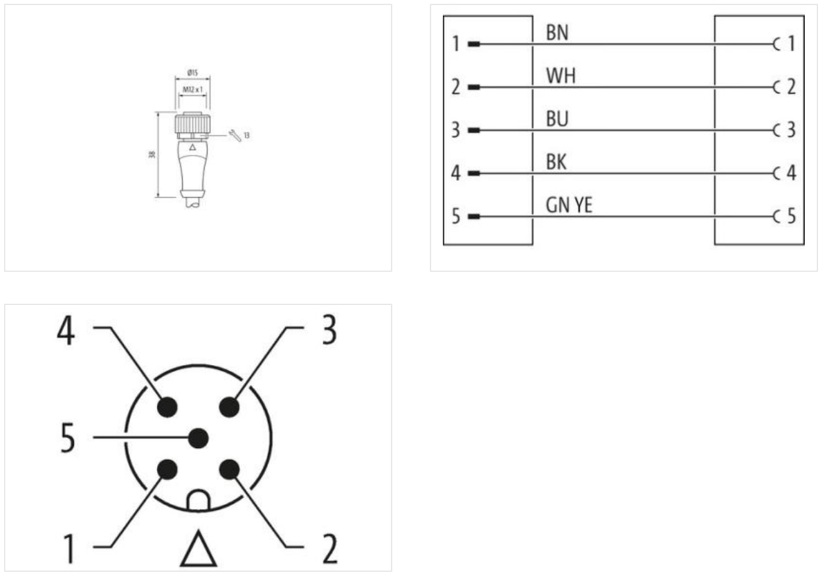 Cáp 1m có đầu nối M12 male-M12 female 5 chân A-code của Murrelektronik 7000-40041-6350100 - body2
