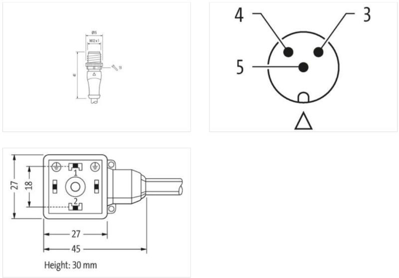 Cáp 2m có đầu nối  M12 male A-code & đầu nối van form A MSUD của Murrelektronik 7000-40881-6260200 - body2