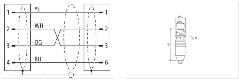 Cáp 8m chuyển đổi đầu nối M12 male D-code-RJ45 của Murrelektronik 7000-44711-7940800 - body1