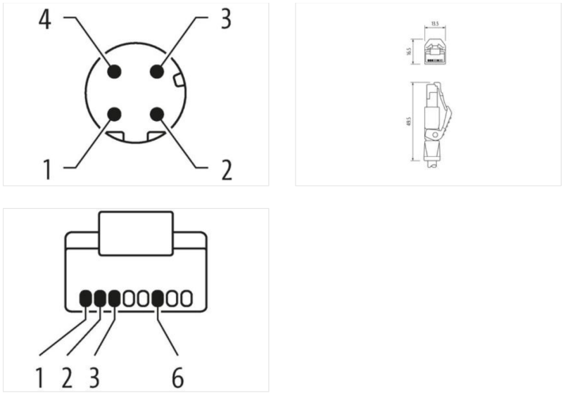Cáp 8m chuyển đổi đầu nối M12 male D-code-RJ45 của Murrelektronik 7000-44711-7940800 - body2